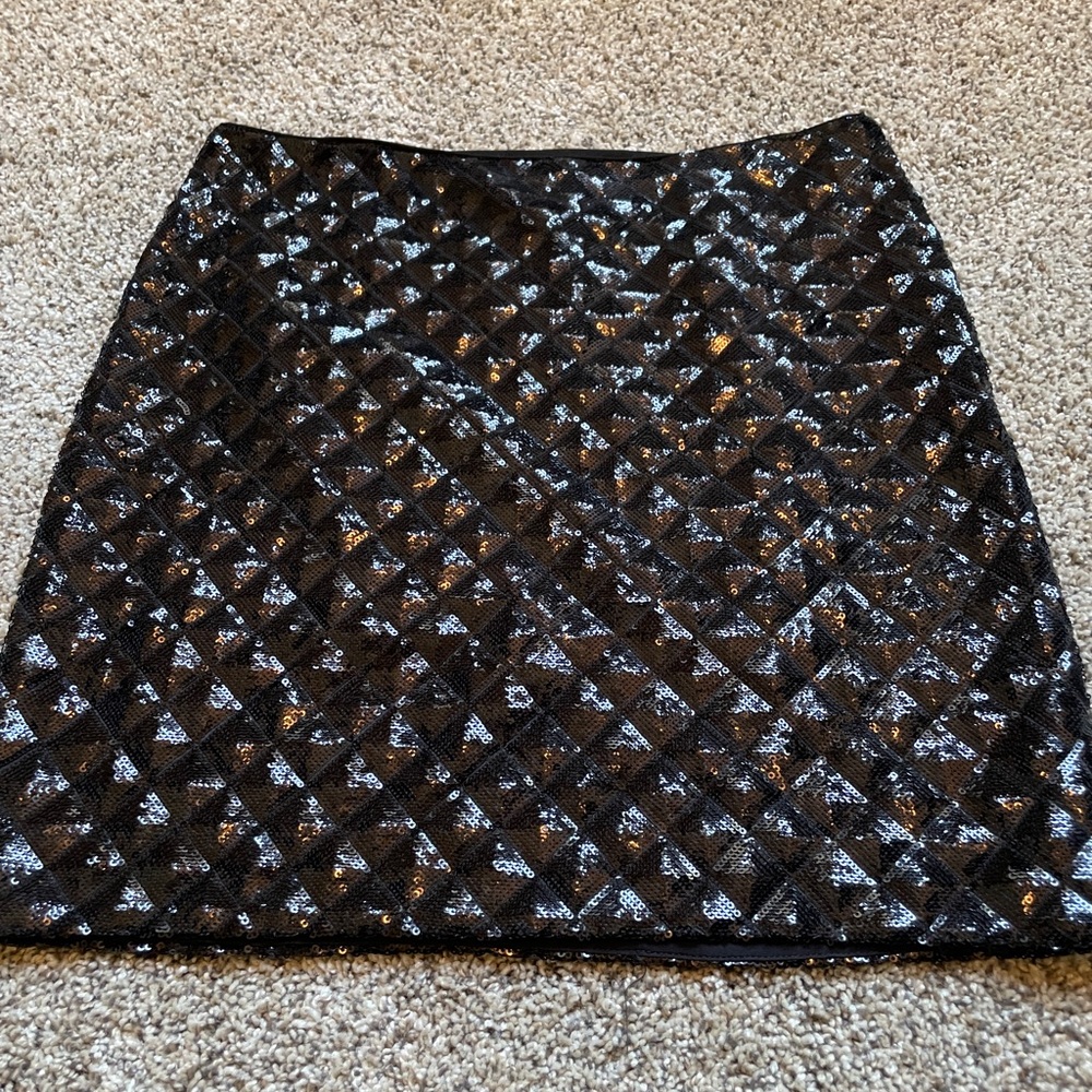 Black sequin mini skirt